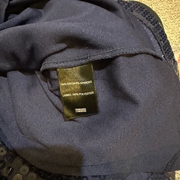 ROBERT RODRIGUEZ Size S Dark Blue Sequin Dress R $395 - Picture 4 of 10